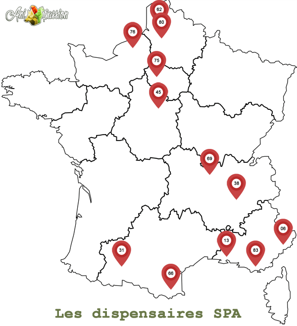 Dispensaires SPA en France carte